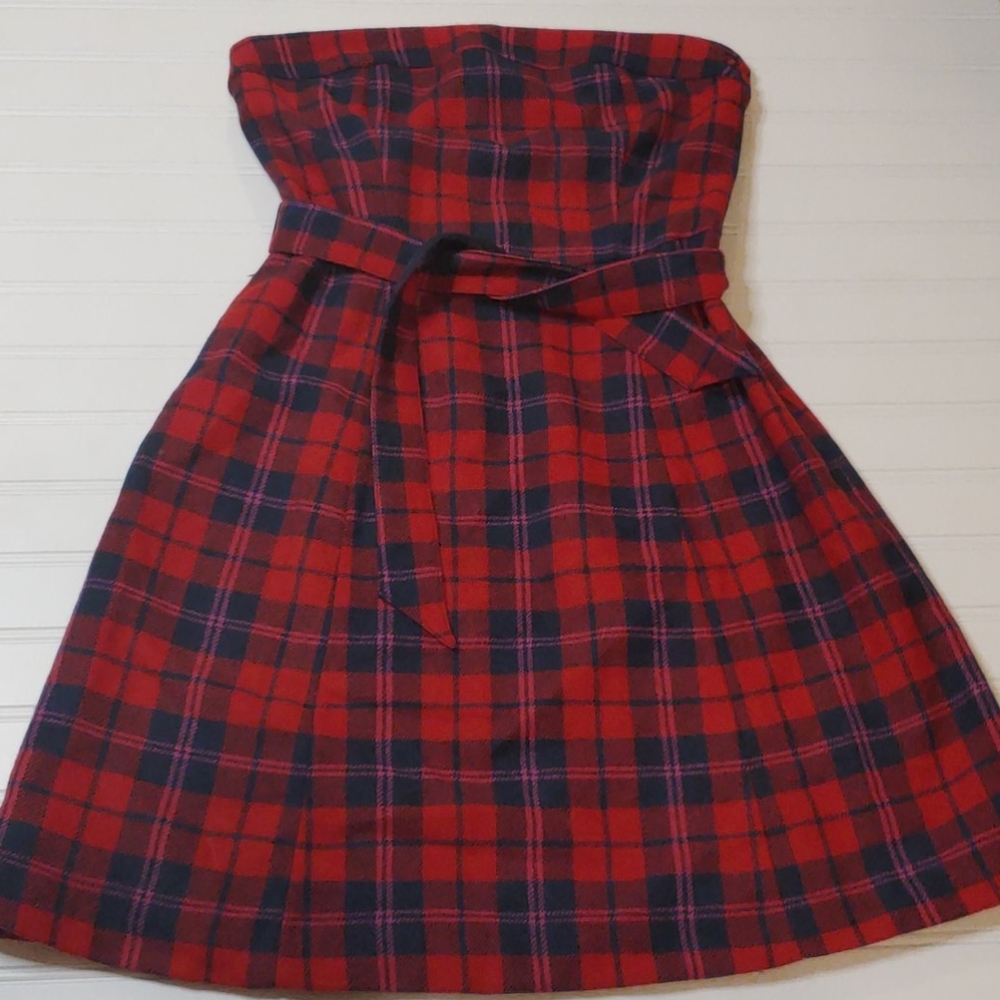 Plaid Strapless dress